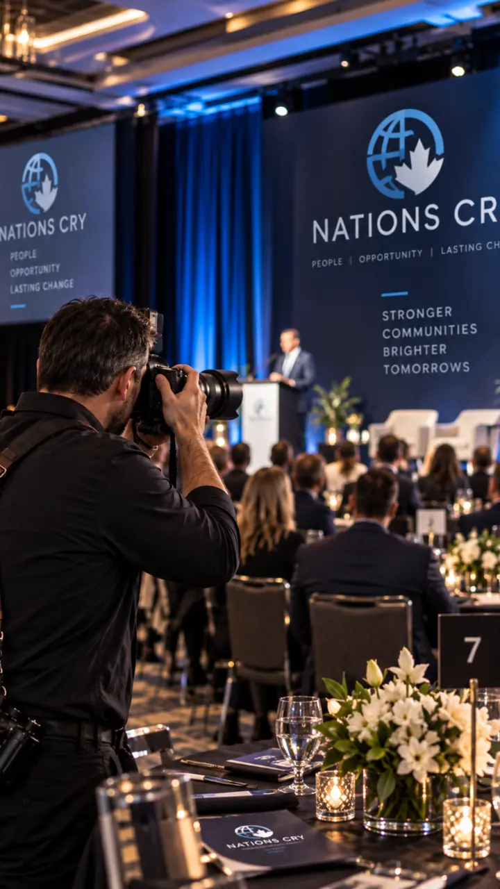 Photographer capturing a professionally staged community event